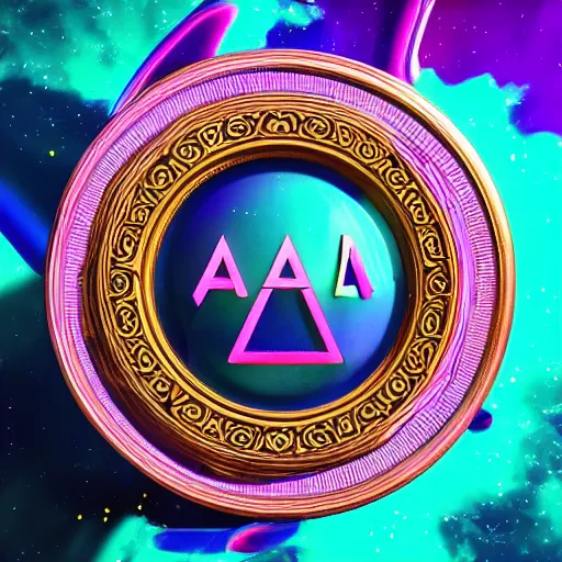 Image similar to a and w vaporwave logo, digital art, cosmic, 3 d high definition, trending on art station, photorealistic, high resolution, 8 k, octane, hyper detailed, insane details, intricate, elite, ornate, elegant trend, highly detailed and intricate, sharp focus, photography, unreal engine