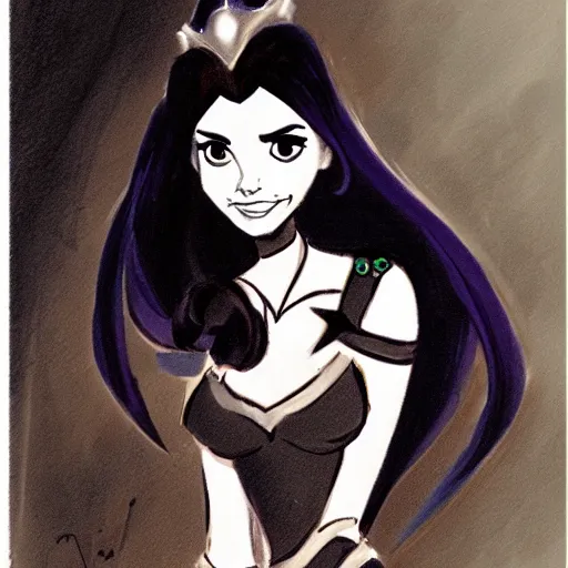 Image similar to milt kahl sketch of victoria justice with done up hair, tendrils and ponytail as princess padme from star wars episode 3