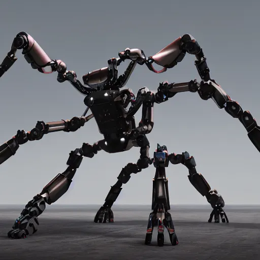 Image similar to hexapod robot beast, convex, kitbashing, robot, unreal engine, 4 k