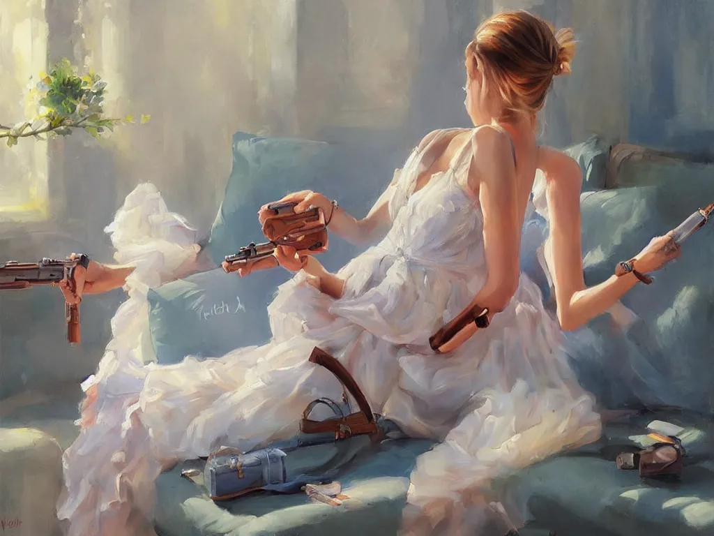 Image similar to lock and load, painting by Vladimir Volegov