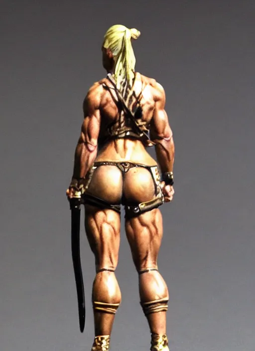 Image similar to Fine Image on the store website, eBay, Full body, 80mm resin detailed miniature of a Muscular female warrior, view from behind