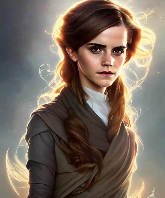 Image similar to Emma Watson as a pikchu, sci-fi, amber eyes, face, long hair, fantasy, intricate, elegant, highly detailed, digital painting, artstation, concept art, smooth, sharp focus, illustration, art by artgerm and greg rutkowski and alphonse mucha