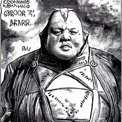 Image similar to baron. vladimir harkonnen is the direct - line male descendant of the bashar abulurd harkonnen who was banished for cowardice after the battle of corrin. the return of house harkonnen to power generally is ascribed to adroit manipulation of the whale fur market and later consolidation with melange wealth from arrakis.