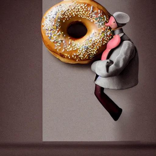 Image similar to donut man from the beautiful'food art collection masterpieces ', dslr