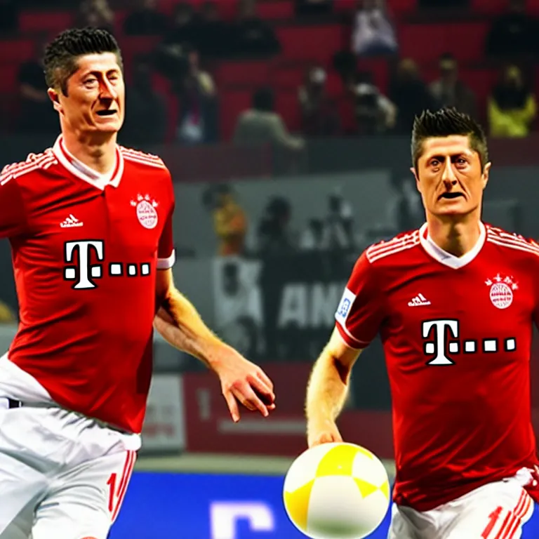 Prompt: robert lewandowski as play in toilet, photorealiscic face, golden skin, dark backgroud, lasers