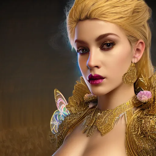 Prompt: portrait of princess, beautiful, attractive, glowing, ornate and intricate, jaw dropping, dynamic lighting, colorful, fairy tale, intricate and detailed, 4 k octane render, blonde hair