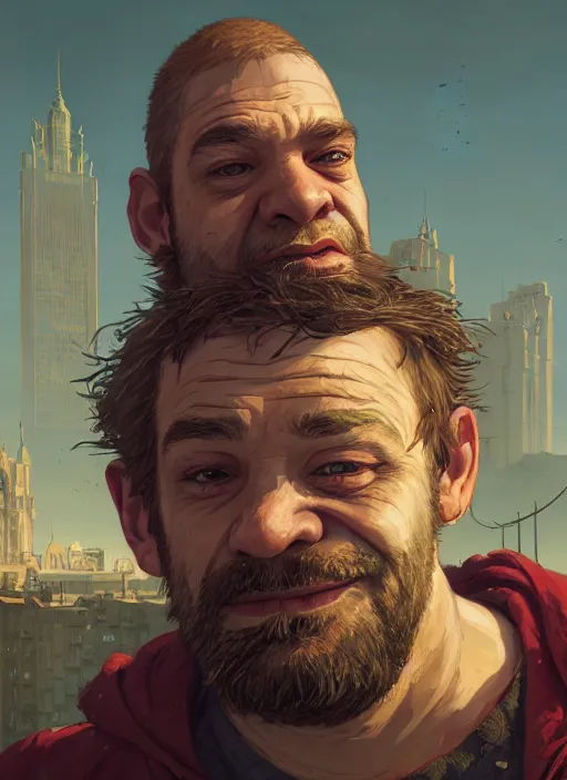 Prompt: Highly detailed portrait of homeless and beaten up Shrek, in GTA V, Stephen Bliss, unreal engine, fantasy art by Greg Rutkowski, Loish, Rhads, ferdinand knab, Makoto Shinkai and Lois van baarle, ilya kuvshinov, rossdraws, Tom Bagshaw, global illumination, radiant light, detailed and intricate environment