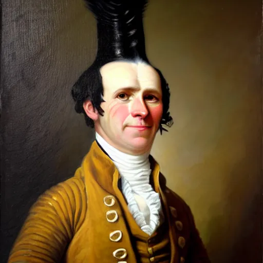 Prompt: a head and shoulders portrait painting of an anthropomorphic zebra!!!!!!! wearing a colonial outfit without a hat looking off camera, a character portrait, american romanticism, oil on canvas, soft focus