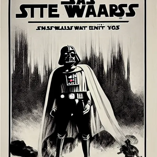 Image similar to the lost starwars movie poster from 1 8 6 5.