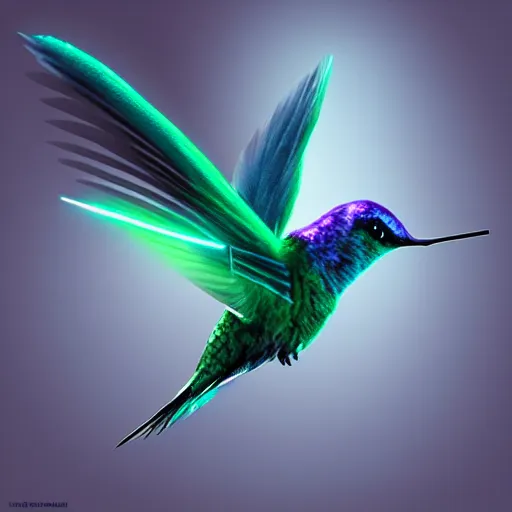 Image similar to ultra realistic cyber!!!! hummingbird