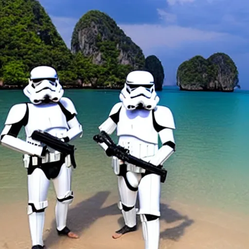 Image similar to stormtroopers on holiday in thailand