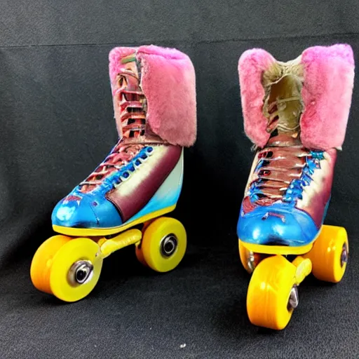 Image similar to a 1 9 8 0 s pair of rollerskates