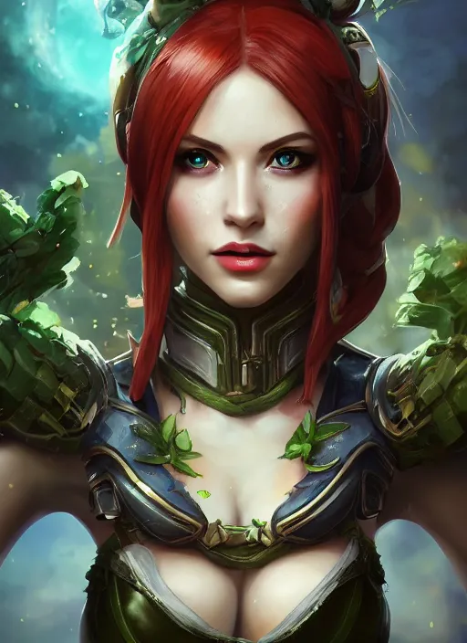 Image similar to lunarpunk portrait of katarina from league of legends, au naturel, hyper detailed, digital art, trending in artstation, cinematic lighting, studio quality, smooth render, unreal engine 5 rendered, octane rendered, art style by klimt and nixeu and ian sprigger and wlop and krenz cushart.