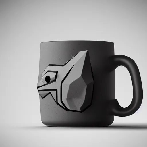 Prompt: a mug with shape of a rhino head, high quality product photography, behance