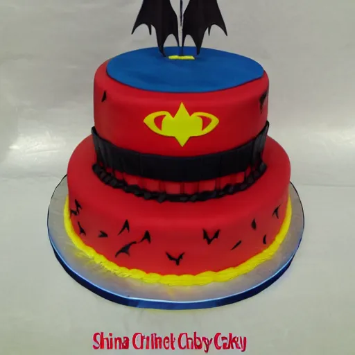 Image similar to chinese bat superhero birthday cake,