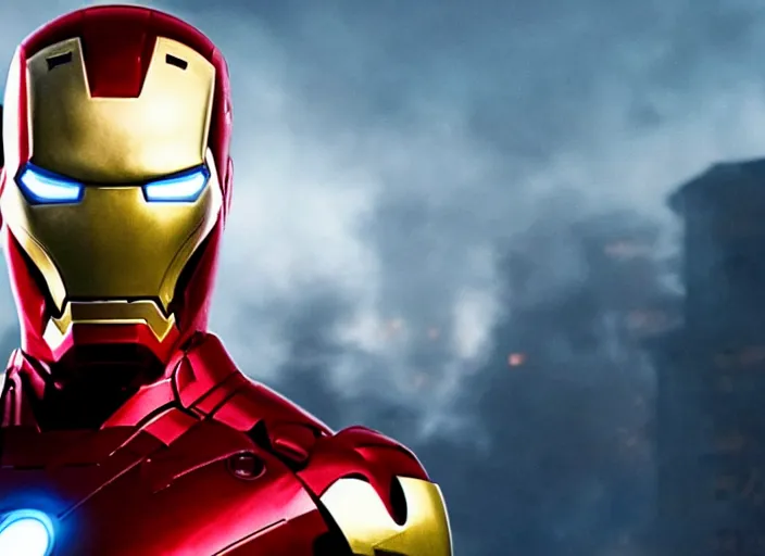 Image similar to film still of snoop dogg snoop dogg as iron man in new avengers film, 4k