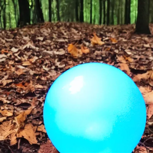 Image similar to what is this glowing blue orb i found in the woods at the park?