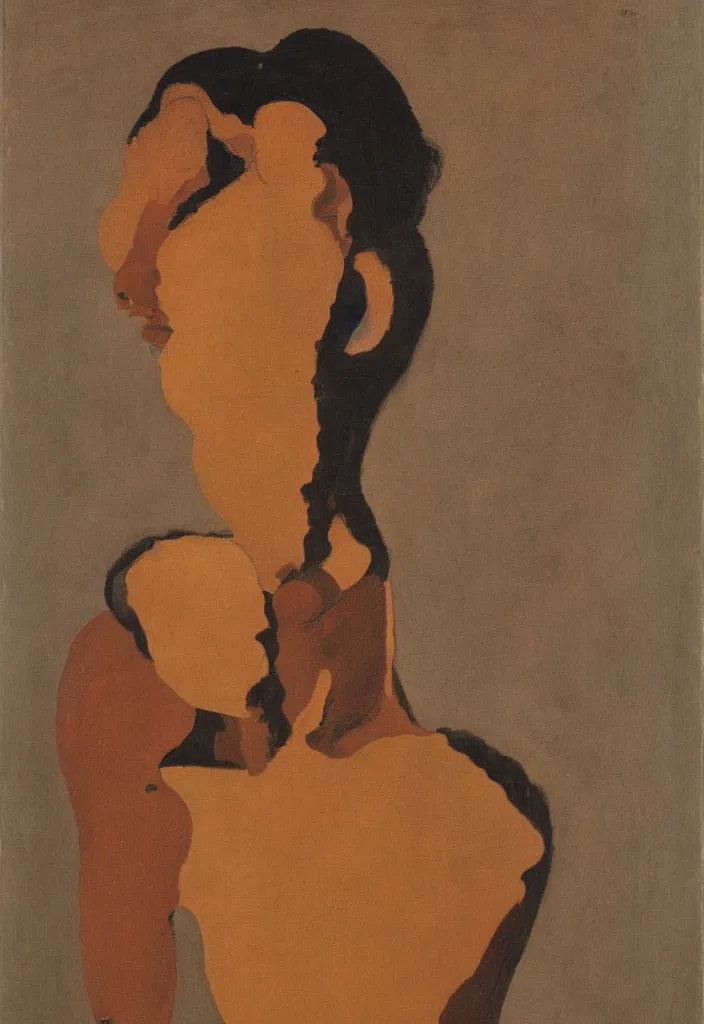 Image similar to a portrait of a mixed woman from the neck up by marvel duchamp oil on canvas