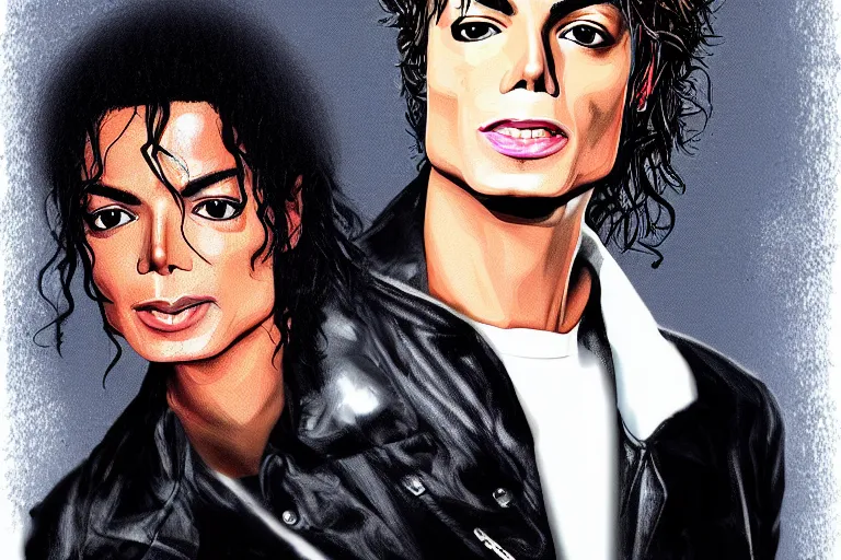 Image similar to michael jackson as a justin bieber, portrait, digital art,