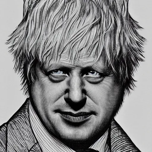 Prompt: boris johnson by kentaro miura, hyper-detailed