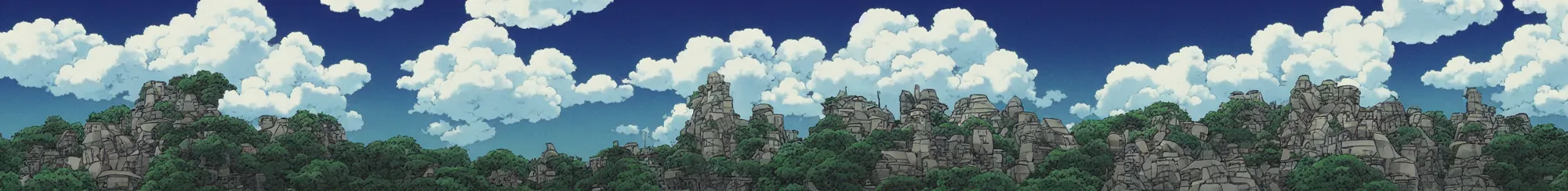 Image similar to A cloudy sky, by studio ghibli,