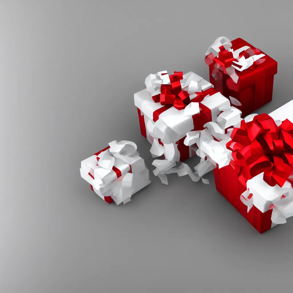 Image similar to gift emoticone, 3 d render, white background, photorealistic, hd