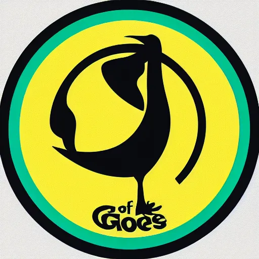 Prompt: logo of an angry goose in a circle