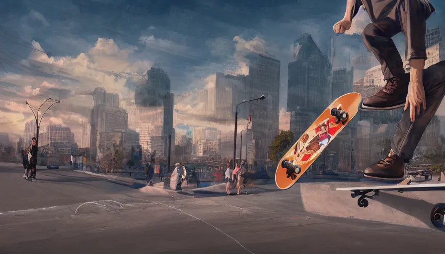 Prompt: jesus christ skateboarding, billboard image, hyperdetailed, artstation, cgsociety, 8 k