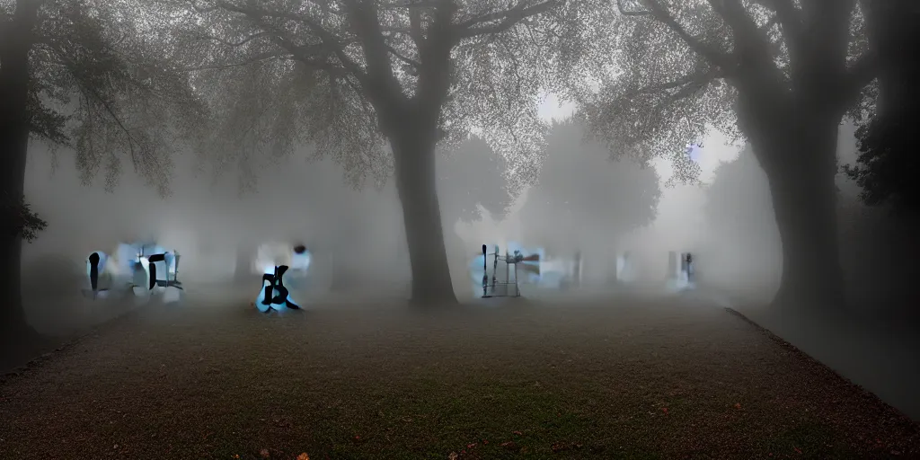 Prompt: highgate cemetary, fog, rain, volumetric lighting, beautiful, golden hour, sharp focus, ultra detailed, cgsociety