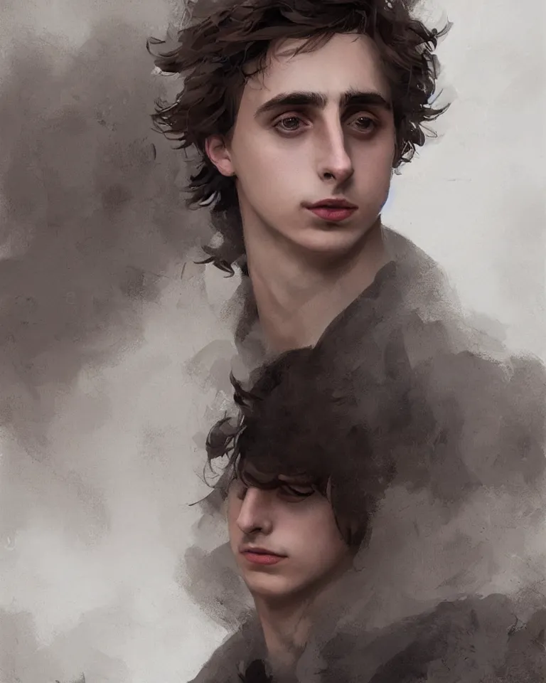 Image similar to portrait of timothy chalamet, artstation, greg rutkowski, 4 k, concept art, matte painting