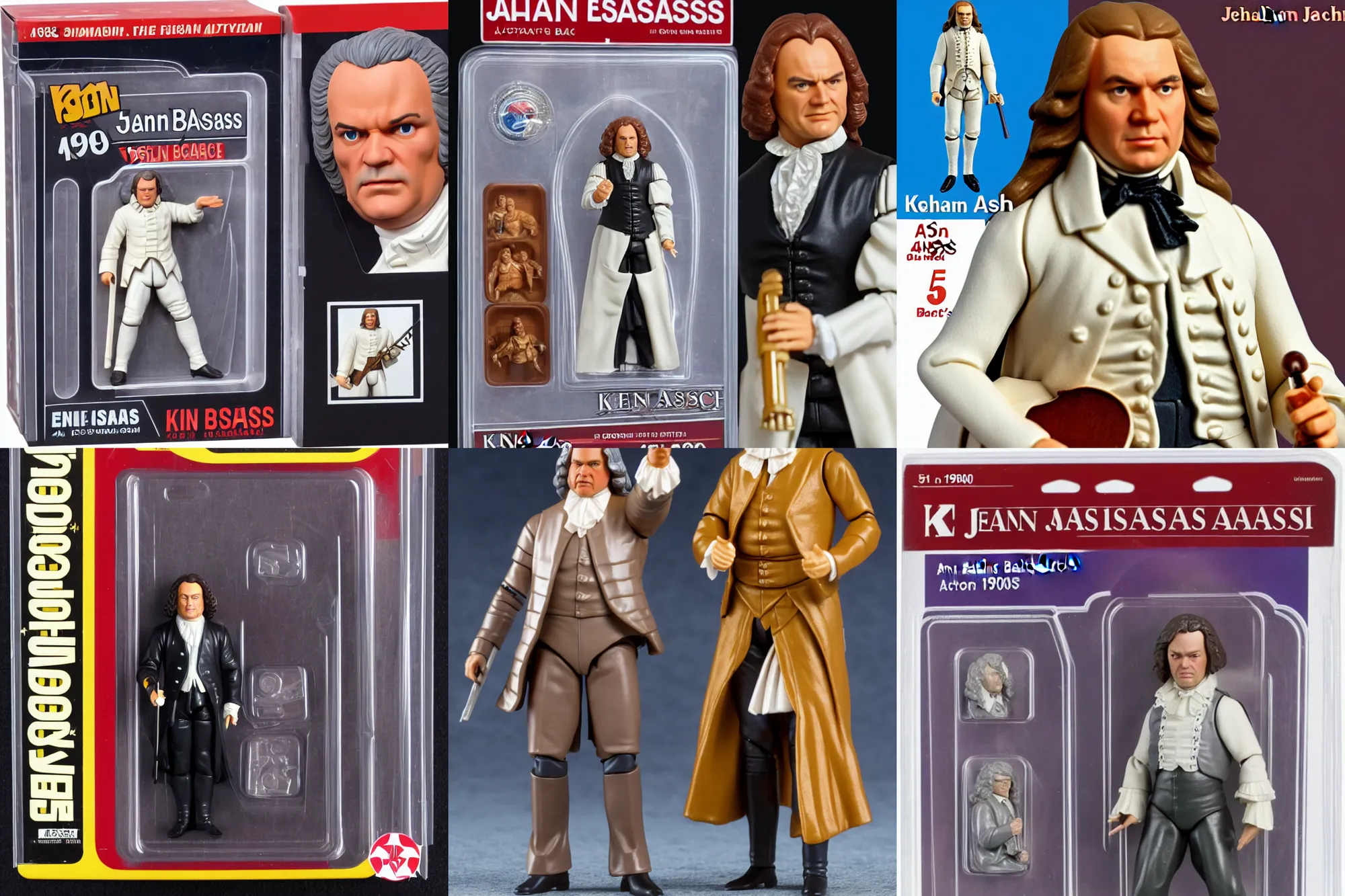 Prompt: Johann Sebastian Bach as a 1980's Kenner style action figure, 5 points of articulation, full body, 4k, highly detailed