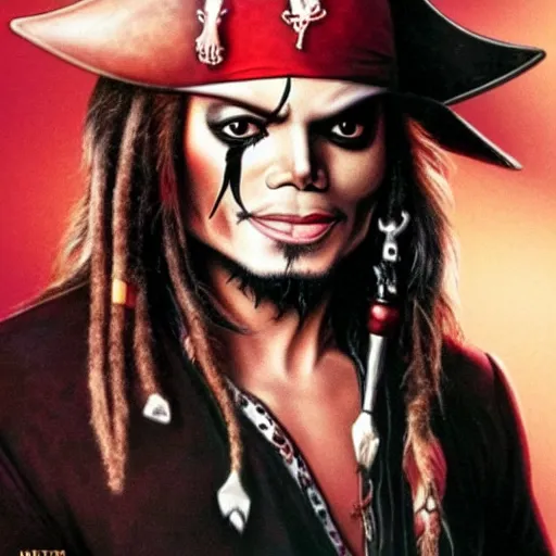 Prompt: michael jackson as a demonic jack sparrow