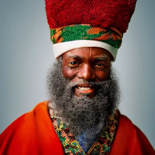 Prompt: closeup portrait of Sinterklaas, by Steve McCurry and David Lazar, natural light, detailed face, CANON Eos C300, ƒ1.8, 35mm, 8K, medium-format print