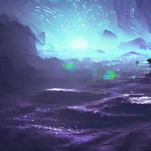 Image similar to vague antidescriptive acrylic vital exopoison fluid blob nier automata pixiv scenery artwork : nature dream vegetation magic density infinite, macro seminal dream points of icy, frozen vaporwave shards tempted to turn into a dream scenery, high quality topical render, nier automata, concept art