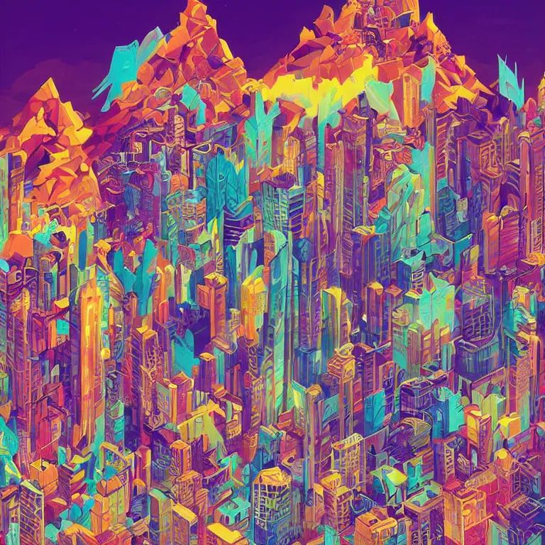 DMT City by Jonathan Zawada, jeremiah ketner and | Stable Diffusion