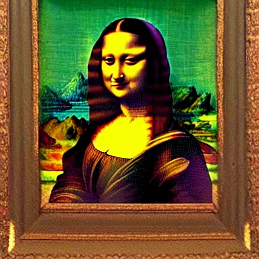 Image similar to a nepali woman's painting in the style of mona lisa by leonardo da vinci