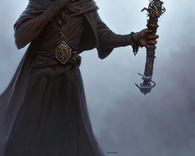 cloaked mage with sword