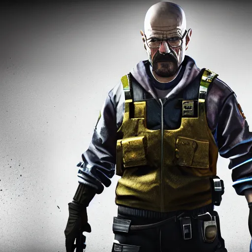 Prompt: walter white in rainbow six siege, 4 k, highly detailed