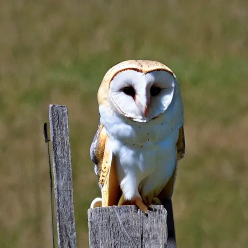 Image similar to barn owl with a silly hat