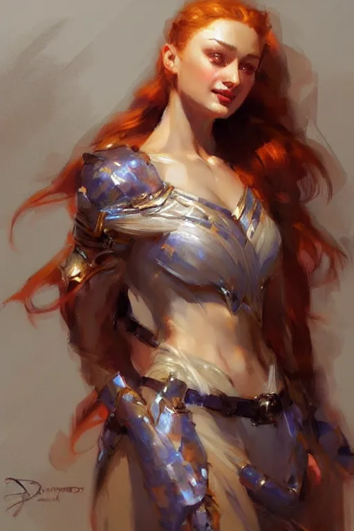 Image similar to sansa sun lights, painting by daniel gerhartz, alphonse murac, detailed art, artstation