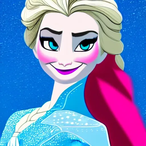 Image similar to elsa from frozen as a superhero, animated style, cartoon style
