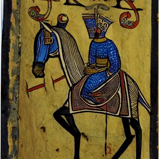 Image similar to A knight from the book of kells manuscript