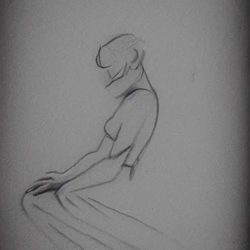 Image similar to first day of the rest of your life, simplistic, poetic, pencil sketch, black and white