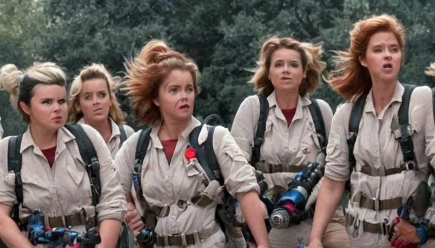 Image similar to big budget remake of ghost busters with all female cast that isn't funny.