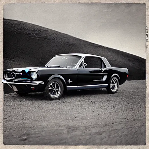 Prompt: “1965 Ford Mustang in a western town in 1800s, tintype print, photorealistic, high detail”