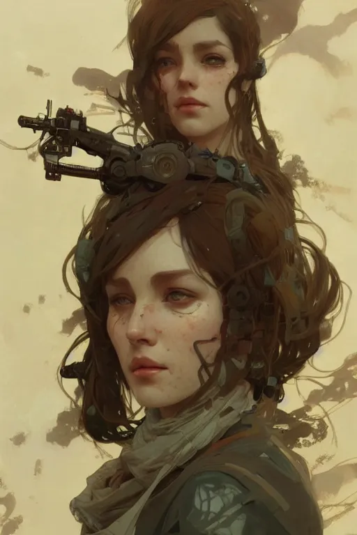 Image similar to A full portrait of a beautiful post apocalyptic offworld researcher, intricate, elegant, highly detailed, digital painting, artstation, concept art, smooth, sharp focus, illustration, art by Krenz Cushart and Artem Demura and alphonse mucha