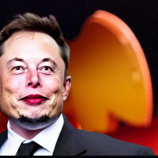 Image similar to elon musk portrayed as a fork