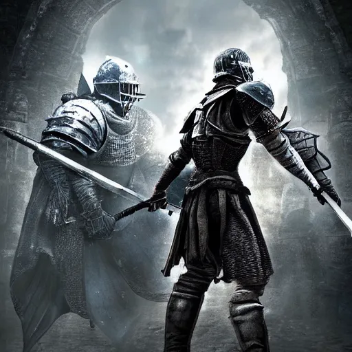 Image similar to Key art for the new Dark Souls expansion pack, 'Coach Belichick and the Siege of Footballtown'