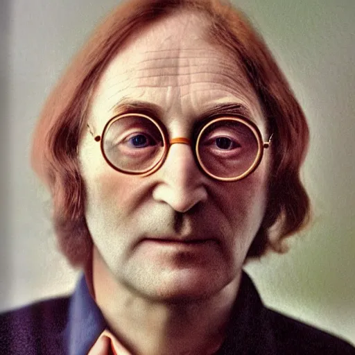 Prompt: A colored colorized photograph of old John Lennon as an old man in his eighties with short hair in the 2010s, Old John Lennon, taken in the late 2010s, taken on a 2010s Camera, realistic, hyperrealistic, very realistic, highly detailed, very detailed, extremely detailed, detailed, digital art, trending on artstation, headshot and bodyshot, detailed face, very detailed face, very detailed face, real, real world, in real life, very realistic