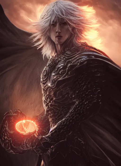 Image similar to griffith berserk, ultra detailed fantasy, elden ring, realistic, dnd character portrait, full body, dnd, rpg, lotr game design fanart by concept art, behance hd, artstation, deviantart, global illumination radiating a glowing aura global illumination ray tracing hdr render in unreal engine 5